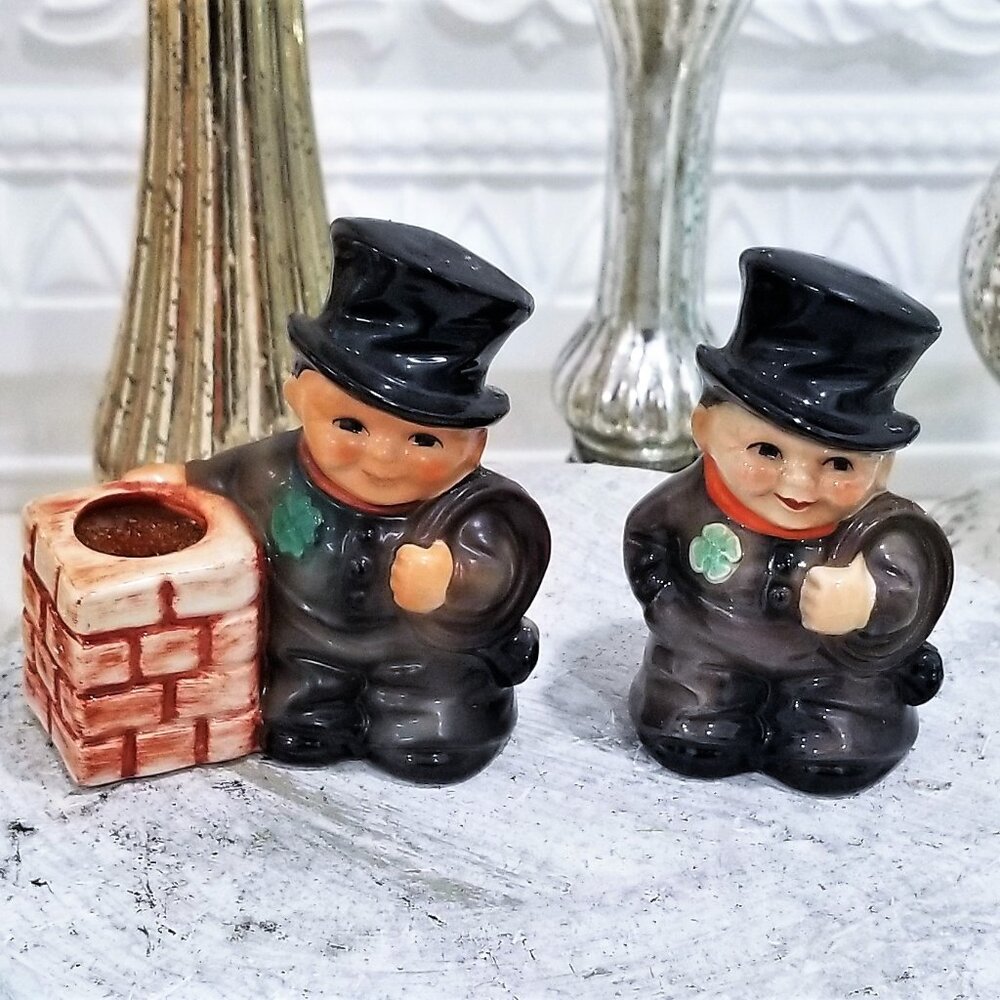 Goebel Chimney Sweep Figurines Egg Timer Shaker - Germany Vintage